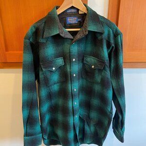 Pendleton wool shirt - Large Tall with snaps - excellent condition